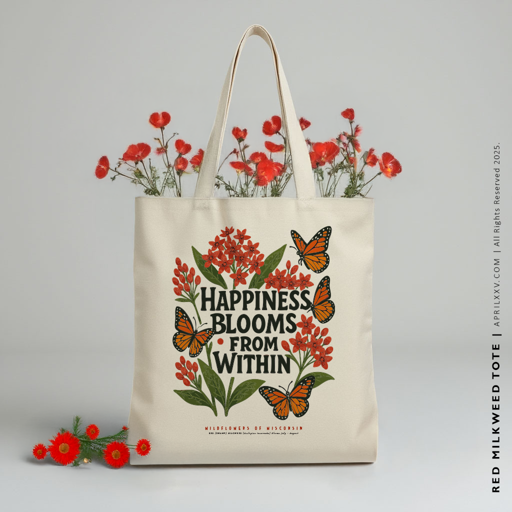 RED MILKWEED | Wildflowers of Wisconsin Tote