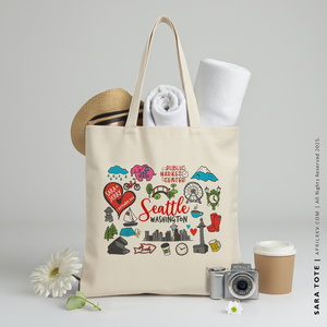 SARA | Seattle, Washington Travel Icons Tote