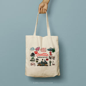 SEANNA | Seattle, Washington Travel Icons Tote