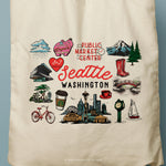 Load image into Gallery viewer, SEANNA | Seattle, Washington Travel Icons Tote
