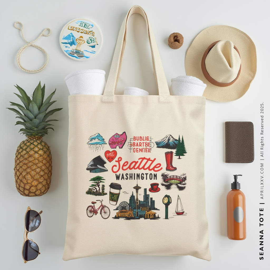 SEANNA | Seattle, Washington Travel Icons Tote