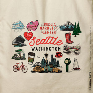 SEANNA | Seattle, Washington Travel Icons Tote