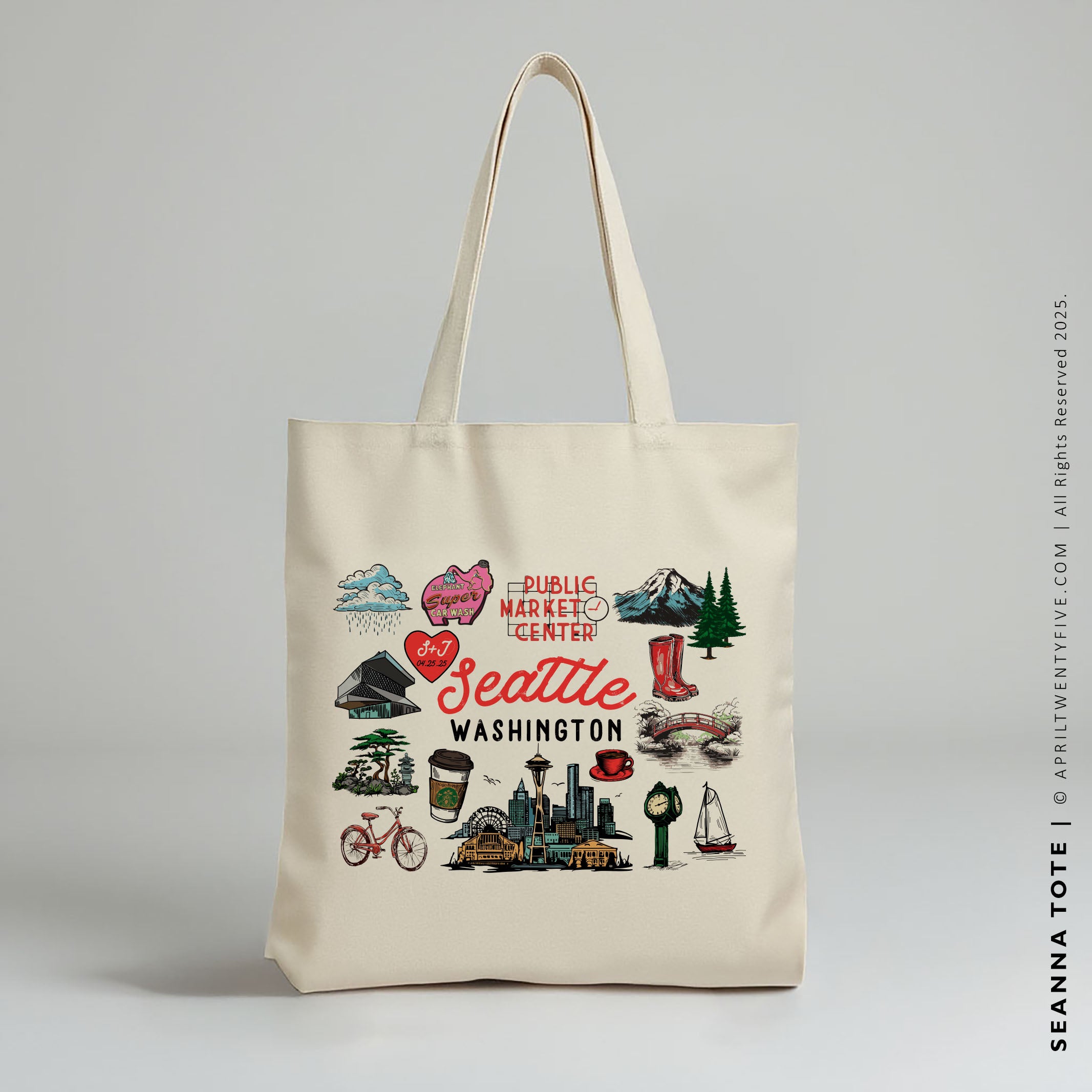 SEANNA | Seattle, Washington Travel Icons Tote