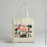 Load image into Gallery viewer, SEANNA | Seattle, Washington Travel Icons Tote
