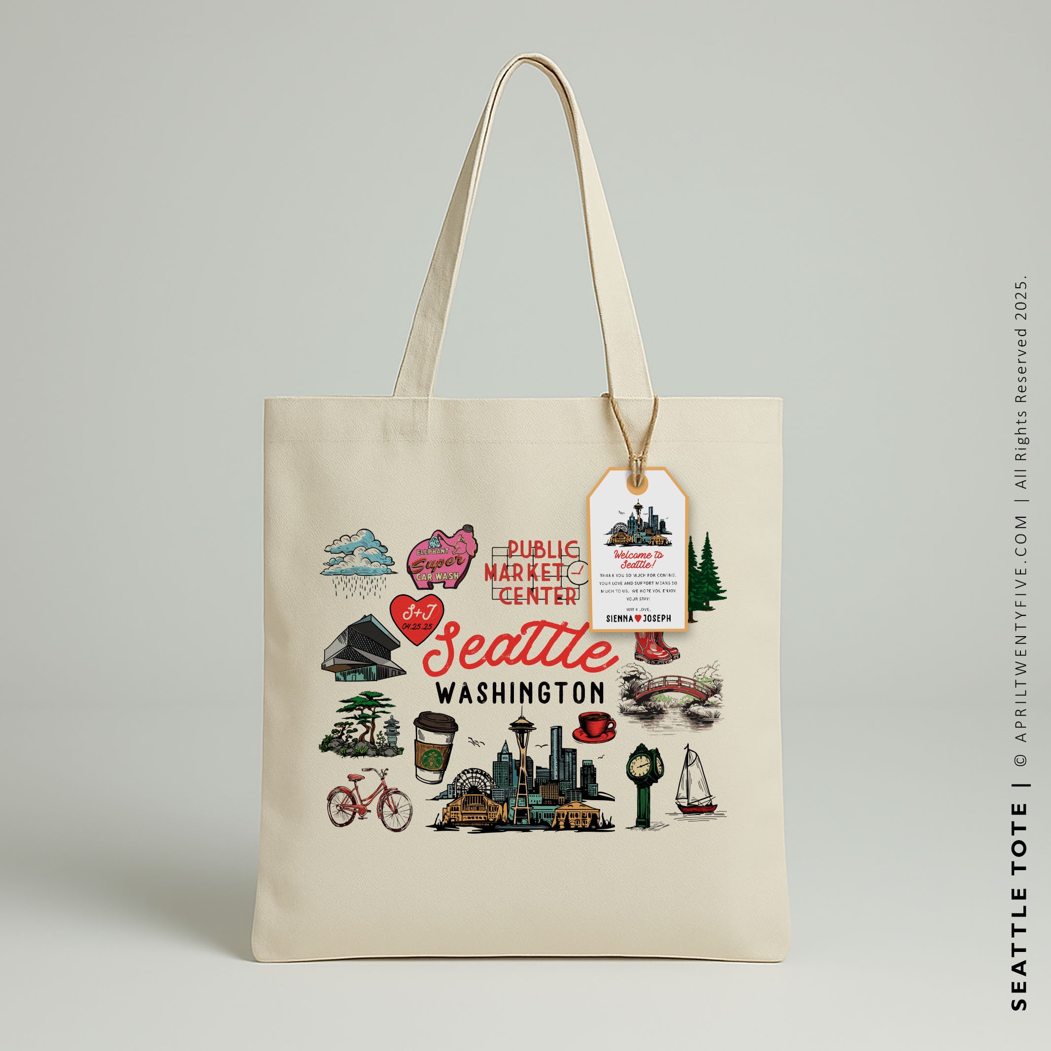 SEANNA | Seattle, Washington Travel Icons Tote