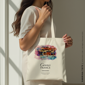 SABRINA | Cannes, France Watercolor Tote