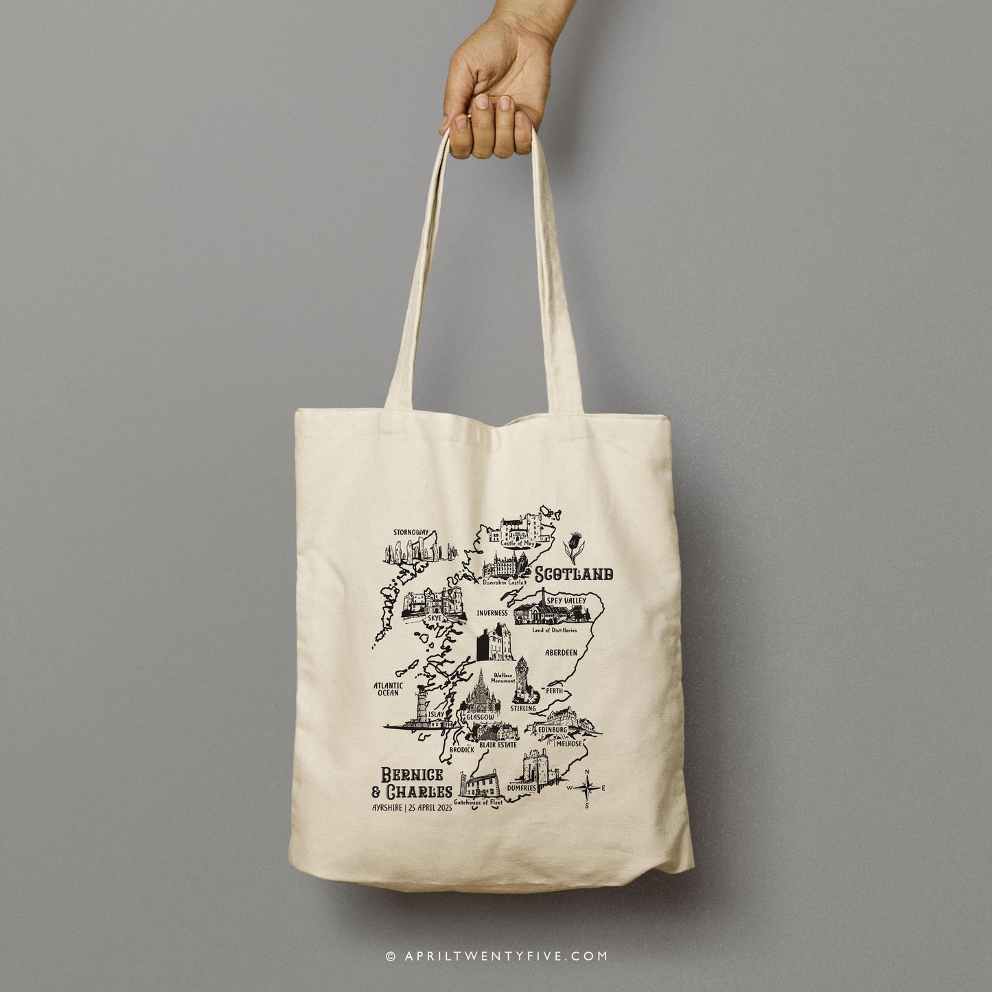 SCOTT | Scotland Map Canvas Tote