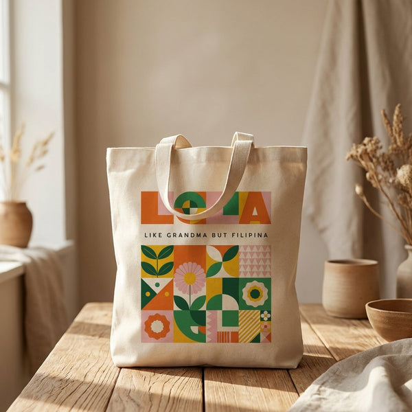 LOLA Two Tote Bag | Personalized Grandma Gift, Filipino Gift