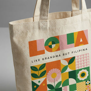 LOLA Two Tote Bag | Personalized Grandma Gift, Filipino Gift