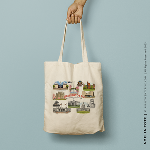 AMELIA | Washington DC Tote Souvenir Canvas Tote Bag