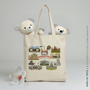 AMELIA | Washington DC Tote Souvenir Canvas Tote Bag