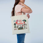 Load image into Gallery viewer, SEANNA | Seattle, Washington Travel Icons Tote
