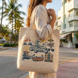 Fiona | Miami Florida Canvas Tote