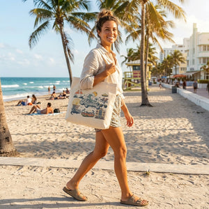 Fiona | Miami Florida Canvas Tote