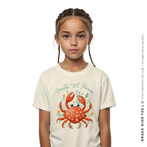 Kids’ “Crabby ’Til Recess” Beige T-Shirt