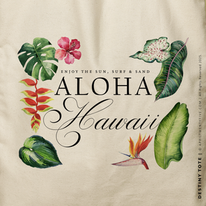DESTINY | Floral Hawaiian Canvas Tote
