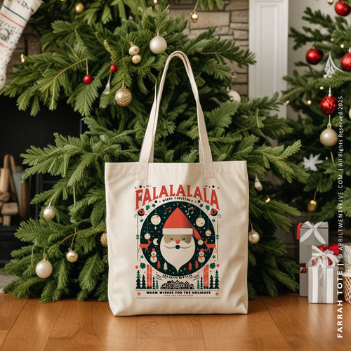 FARRAH | Christmas Mistletoe Bag Canvas Tote