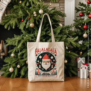 FARRAH | Christmas Mistletoe Bag Canvas Tote