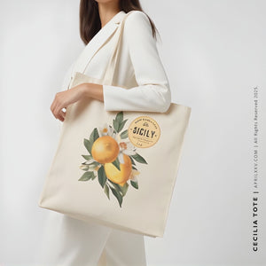 CECILIA | Lemon Canvas Tote