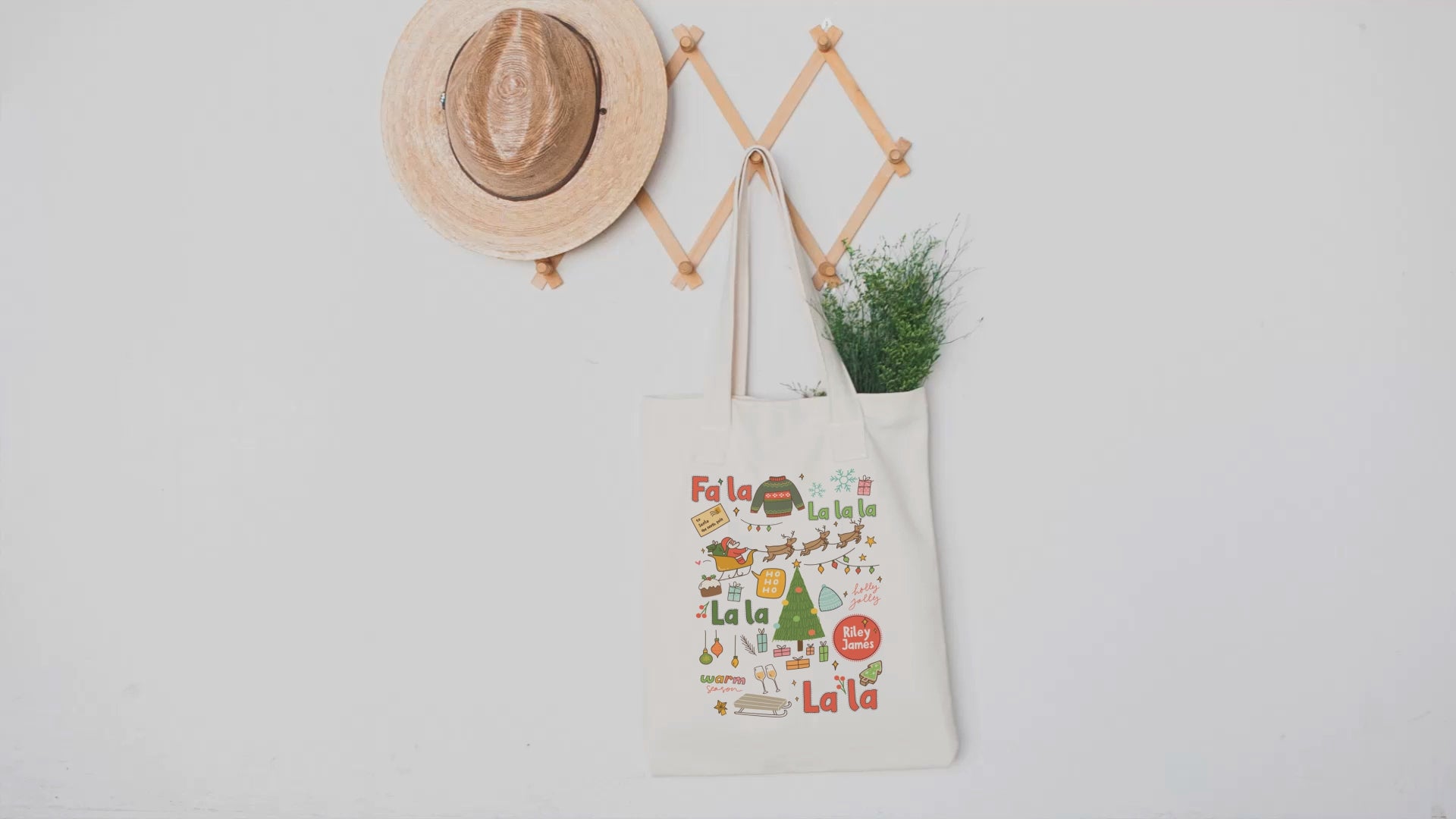 JAMES | Personalized Christmas Canvas Tote