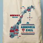 Load image into Gallery viewer, ANNDREA | Norway Map Canvas Tote
