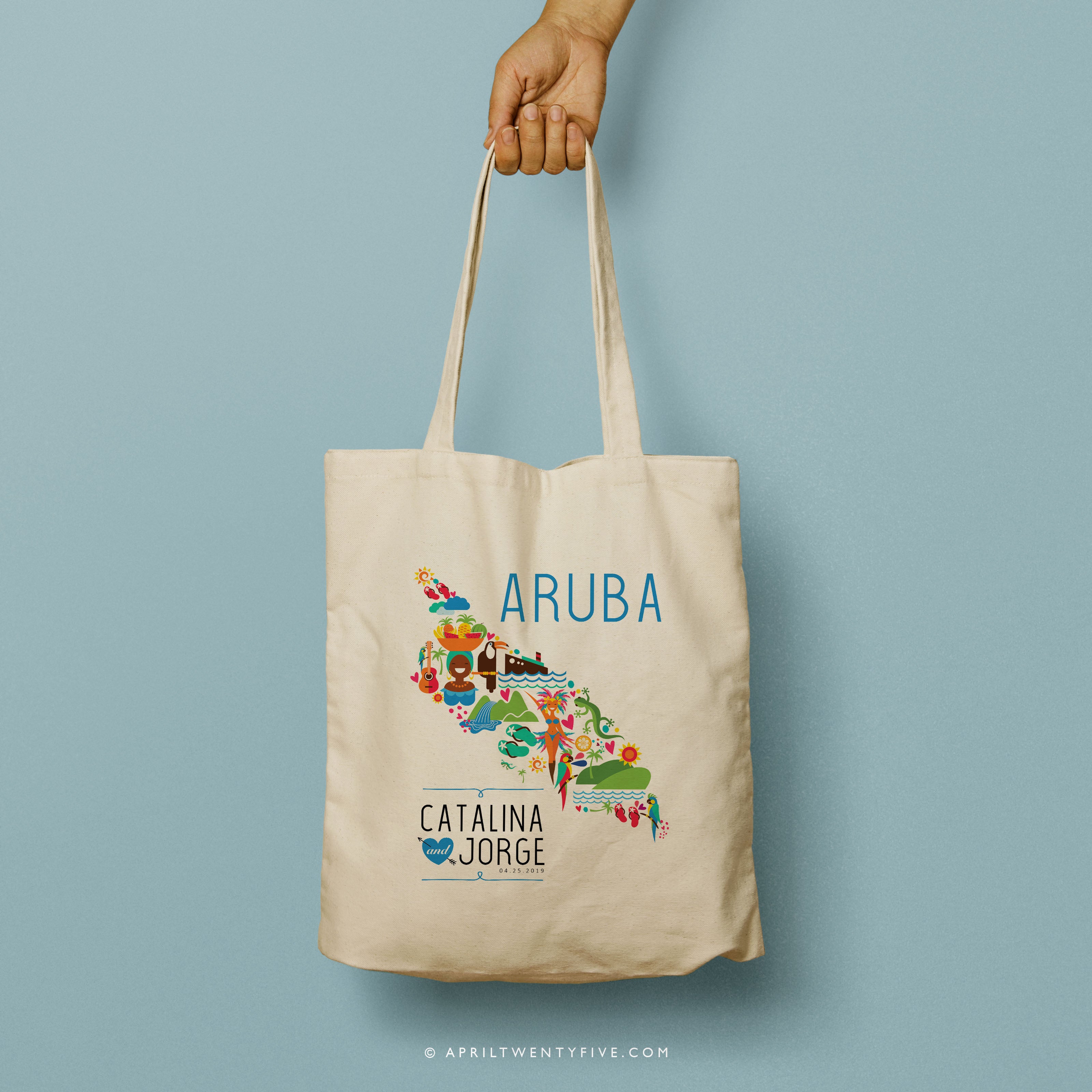 CATALINA | Map of Aruba Canvas Tote