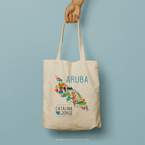 CATALINA | Map of Aruba Canvas Tote