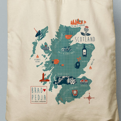 COURTNEY | Scotland Map Canvas Tote