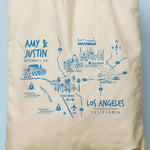 Load image into Gallery viewer, CALLIE | Los Angeles California Illustrated Map Canvas Tote
