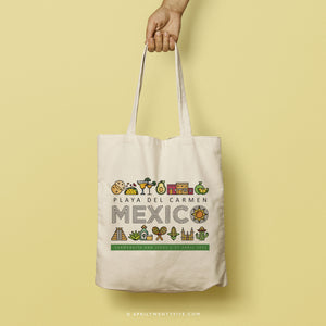 CARMENCITA | Mexican Travel Icons Canvas Tote