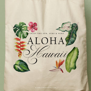 DESTINY | Floral Hawaiian Canvas Tote