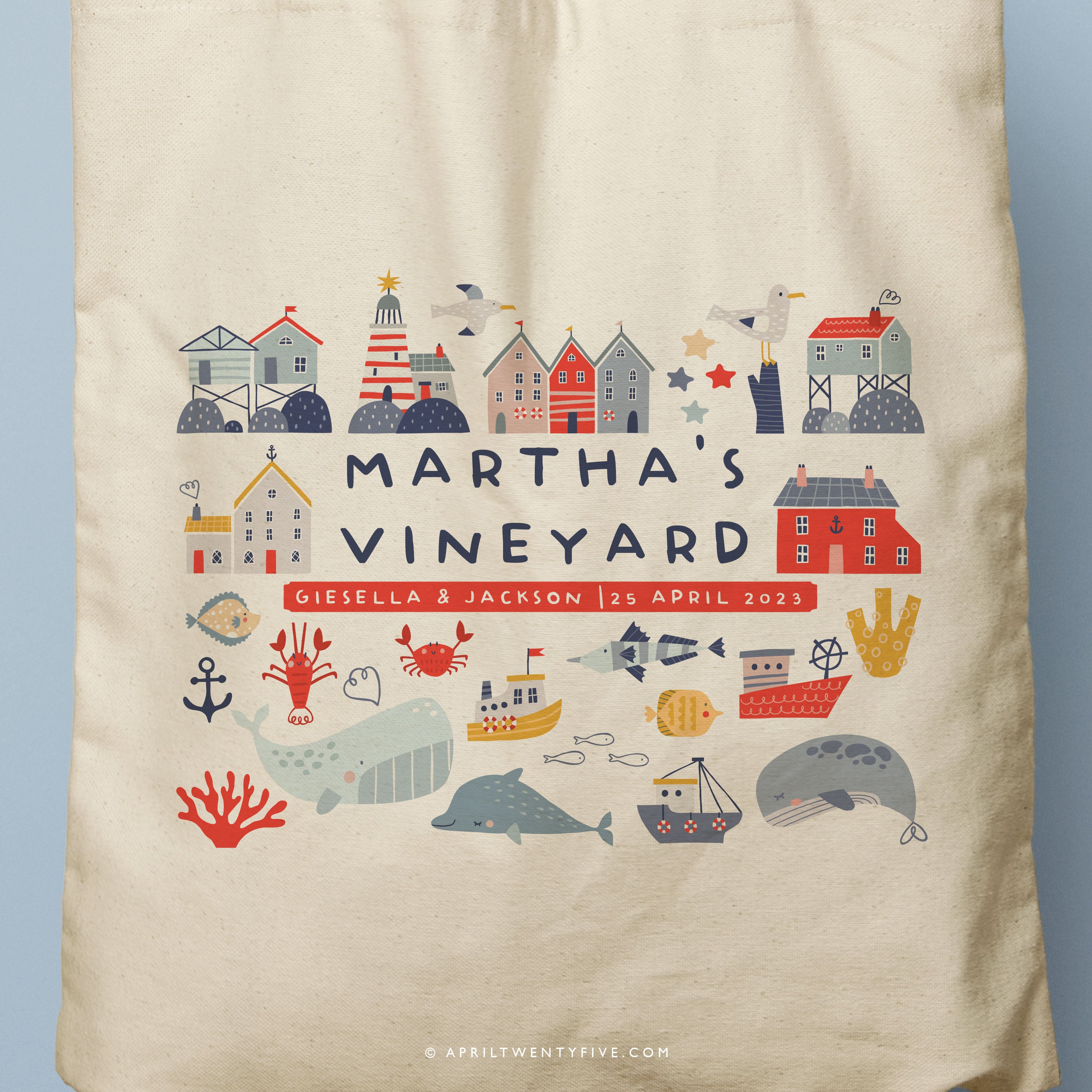 GIESELLA | Martha's Vineyard, Cape Cod Canvas Tote