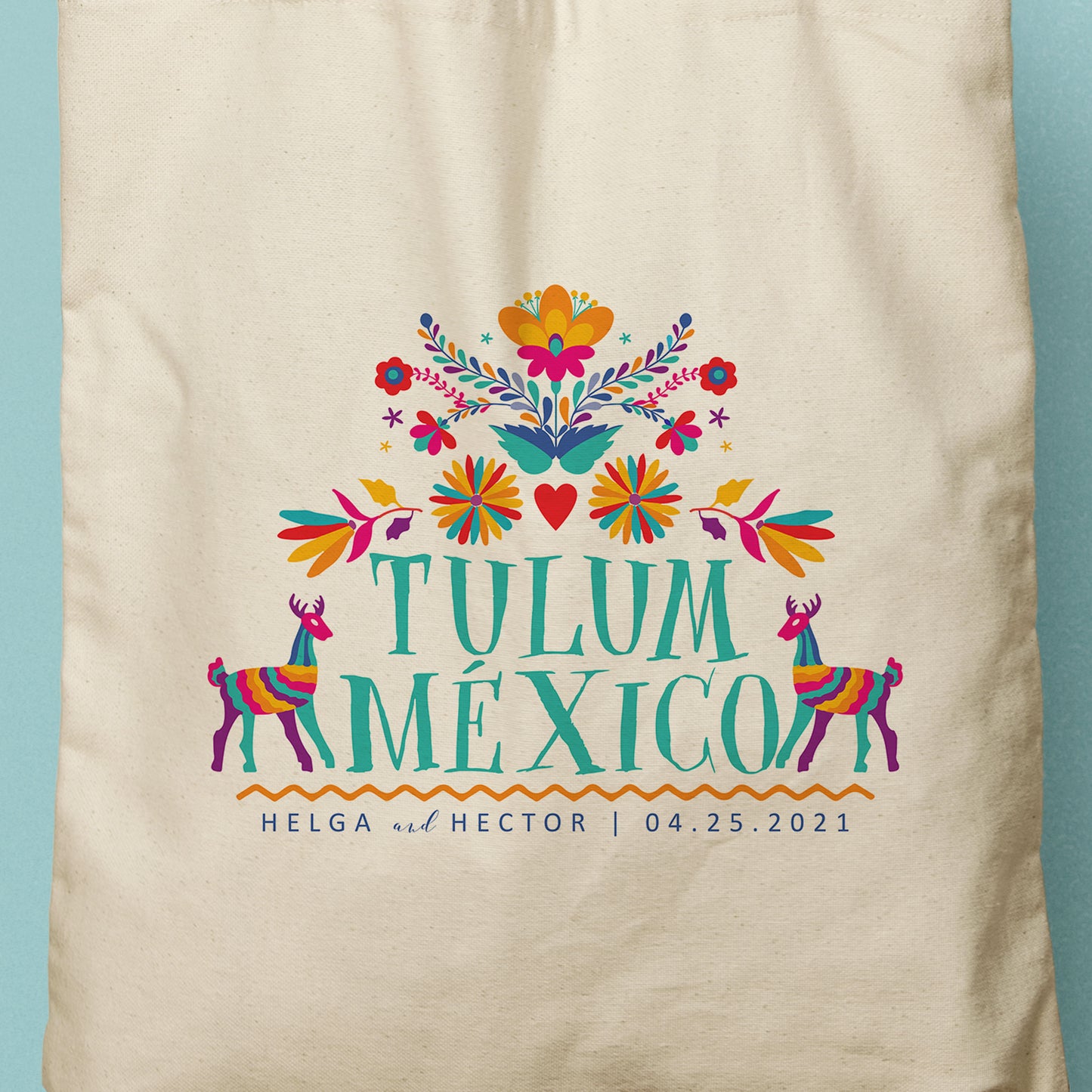 HELGA | Mexican Otomi Textile Print Canvas Tote