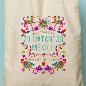 HILDA | Mexican Otomi Textile Print Canvas Tote