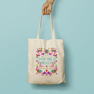 HILDA | Mexican Otomi Textile Print Canvas Tote