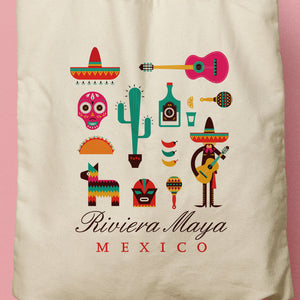 IVANA | Mexican Travel Icons Canvas Tote
