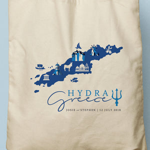 JOSIE | Hydra Greece Map Canvas Tote