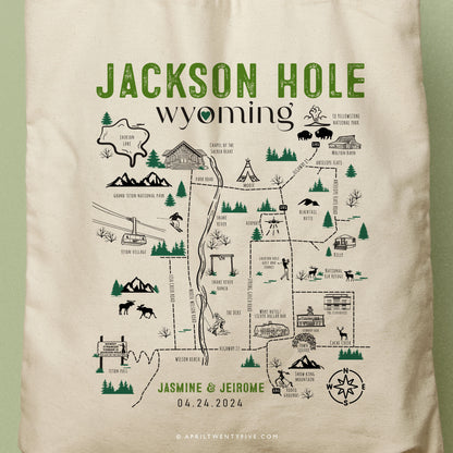 JACKSON | Jacksonhole Wyoming Map Canvas Tote