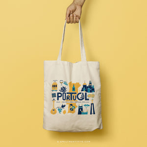 GALE | Portugal Travel Icons Canvas Tote