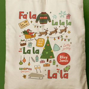 JAMES | Personalized Christmas Canvas Tote