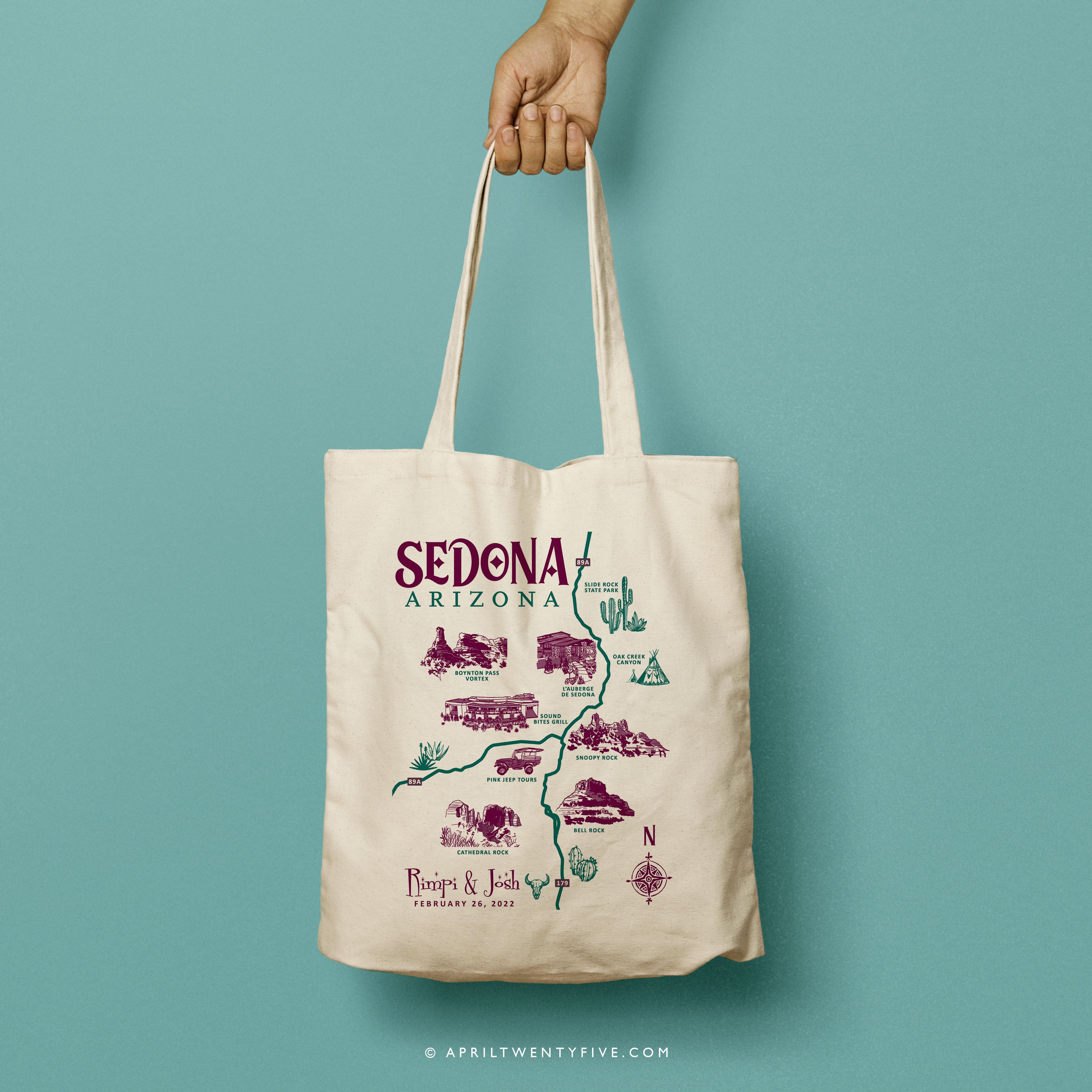 RIMPI | Sedona Arizona Map Wedding Tote