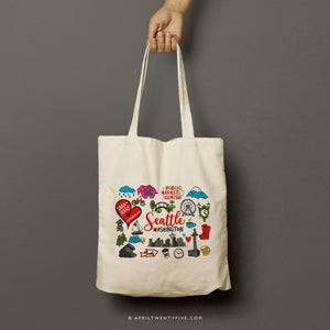 SARA | Seattle, Washington Travel Icons Tote