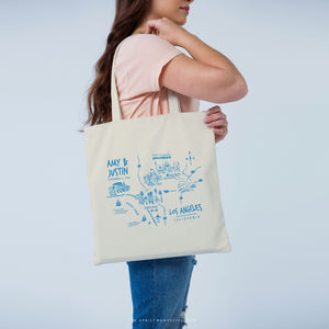 CALLIE | Los Angeles California Illustrated Map Canvas Tote