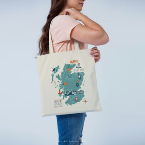 COURTNEY | Scotland Map Canvas Tote