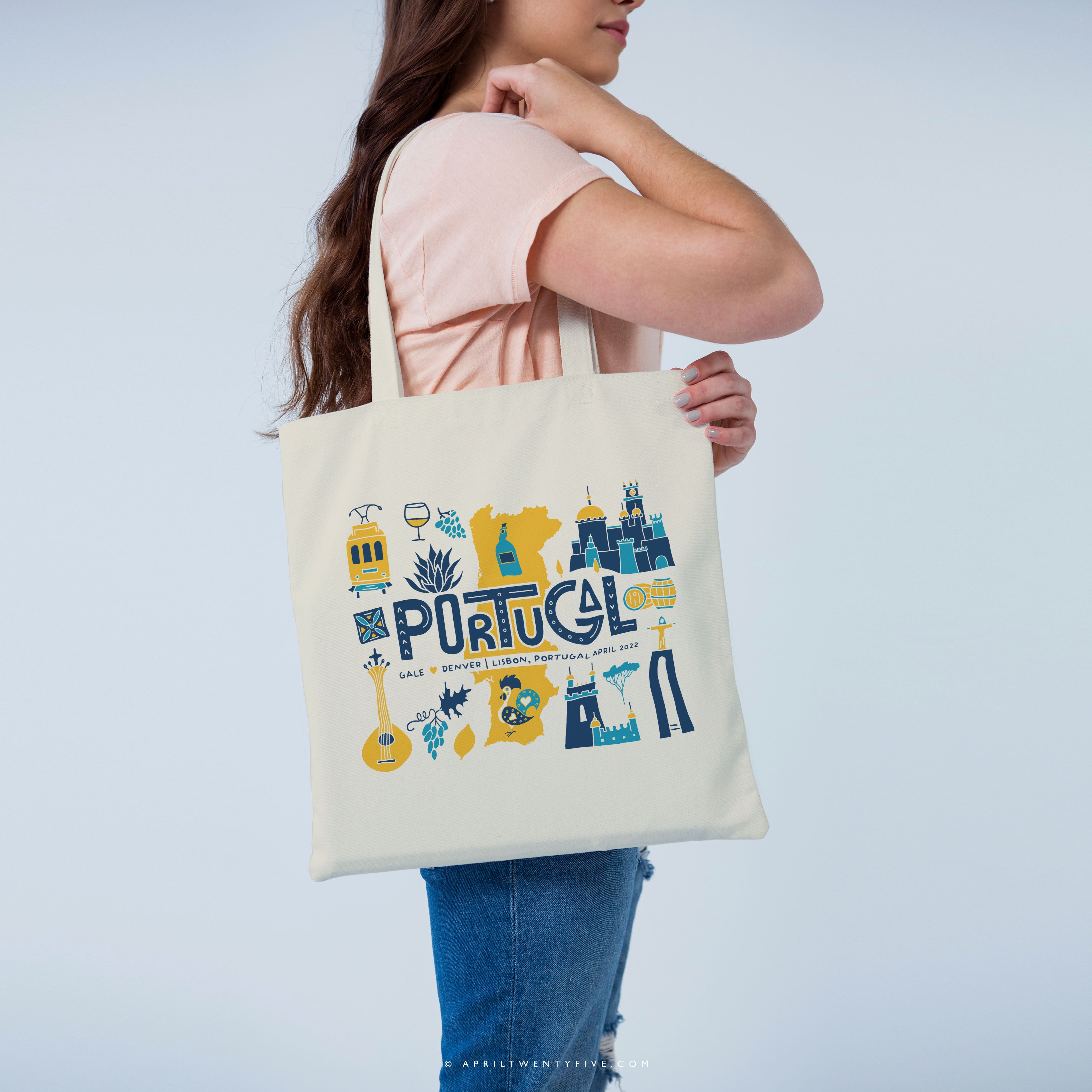 GALE | Portugal Travel Icons Canvas Tote