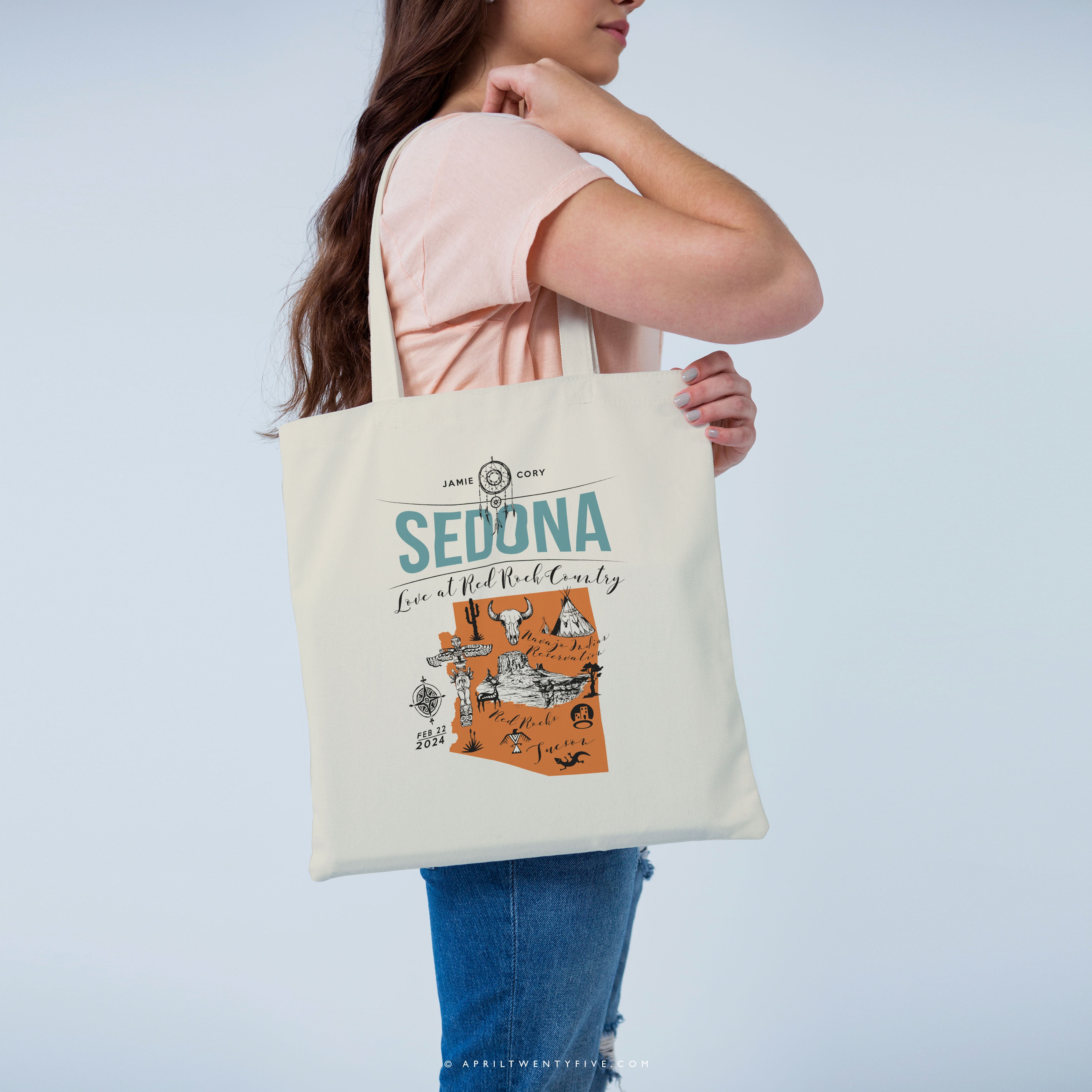 HEIDI | Sedona Arizona Red Rocks Wedding Canvas Tote